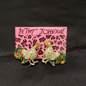 Betsey Johnson Rooster Earrings